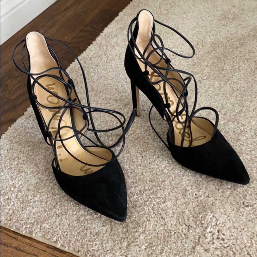 Sam Edelman suede tie up heels